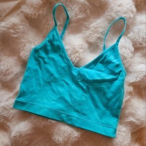 Garage crop tank top turquoise blue